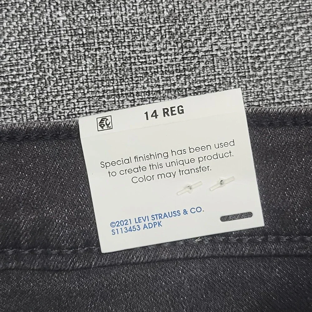 DENIZEN from Levi's Boys Taper Jeans Adjustable Waist Black Size 14